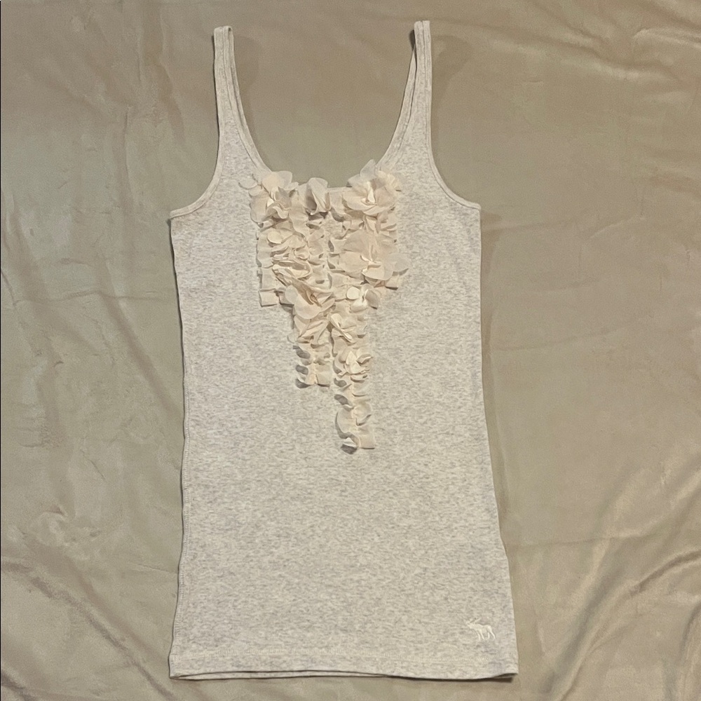 Abercrombie & Fitch Cream Ruffle Tank Top